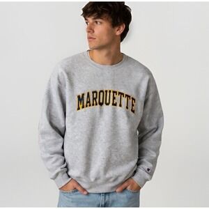 VTG Champion Marquette Golden Eagles Crewneck Sweatshirt Gray Spellout XL NCAA